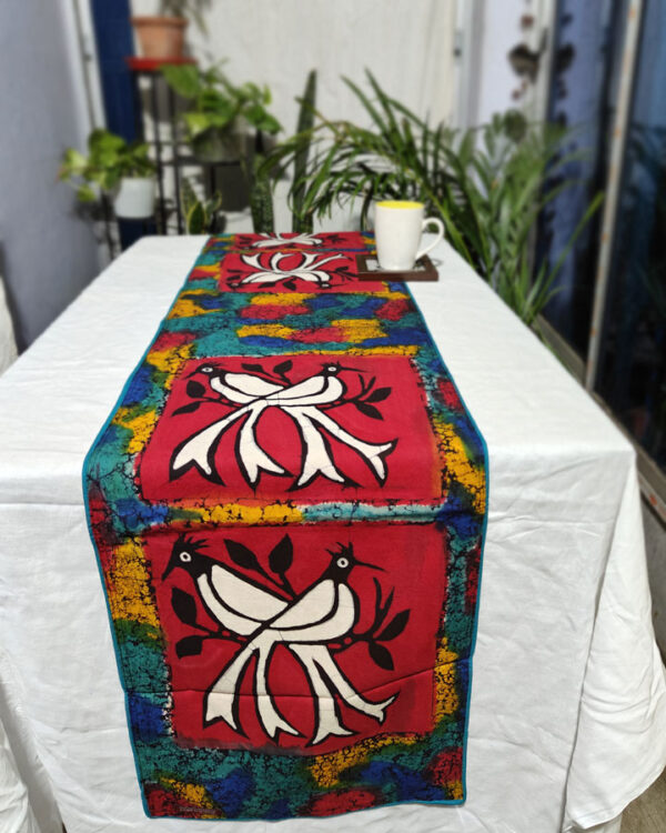 Hand Batik Pure Cotton Table Runner – Finge Flight (Multicolour)
