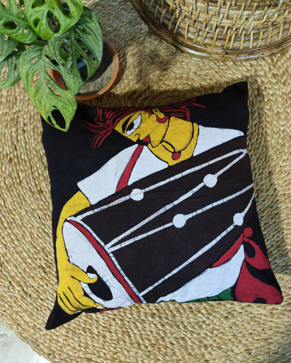 Hand Batik Pure Cotton Cushion Cover – Dhol Badok, Amar Bangla Series