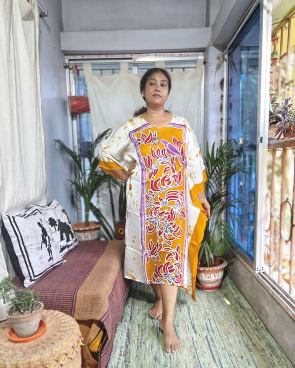 Hand Batik Modal Silk Kaftan – Palash