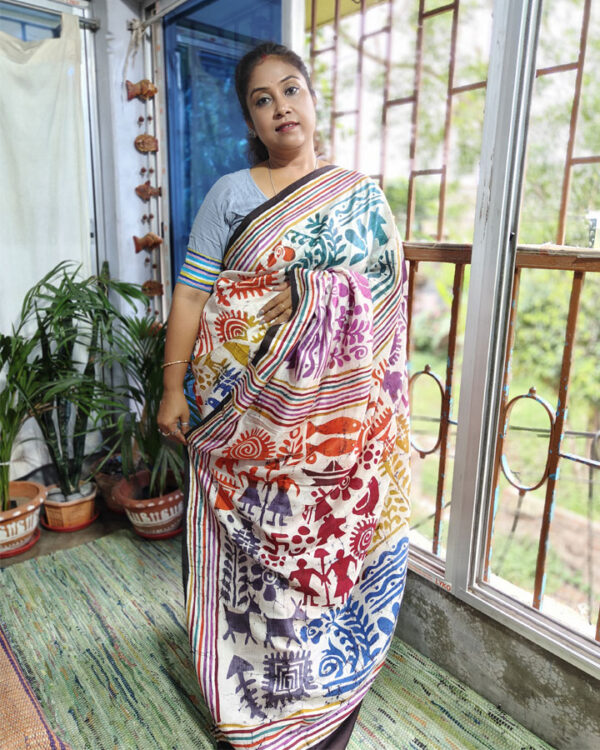 Hand Batik Bishnupuri Silk Saree – Orli