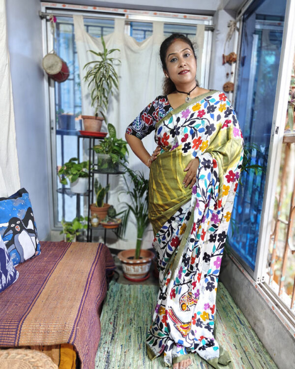 Hand Batik Modal Silk Saree - Symphony