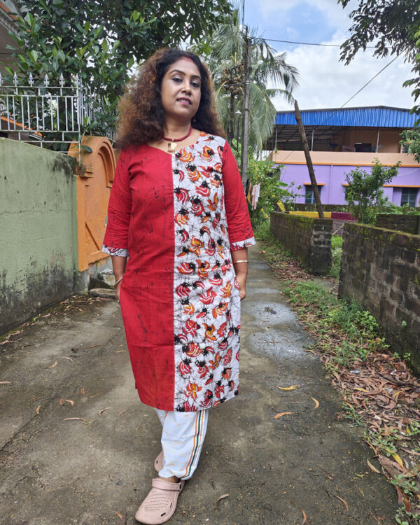 Hand Batik Pure Cotton Kurti – Palash (Red)