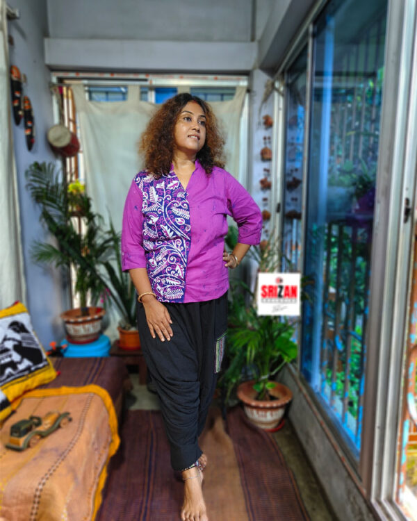 Hand Batik Alpana Motif 03 Cotton Shirt - Women
