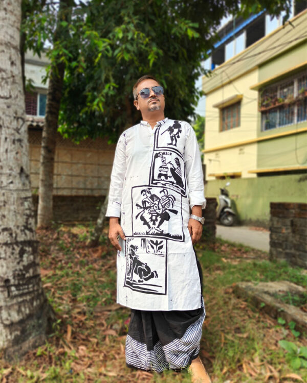 Cotton Hand Batik Panjabi Sahaj Path