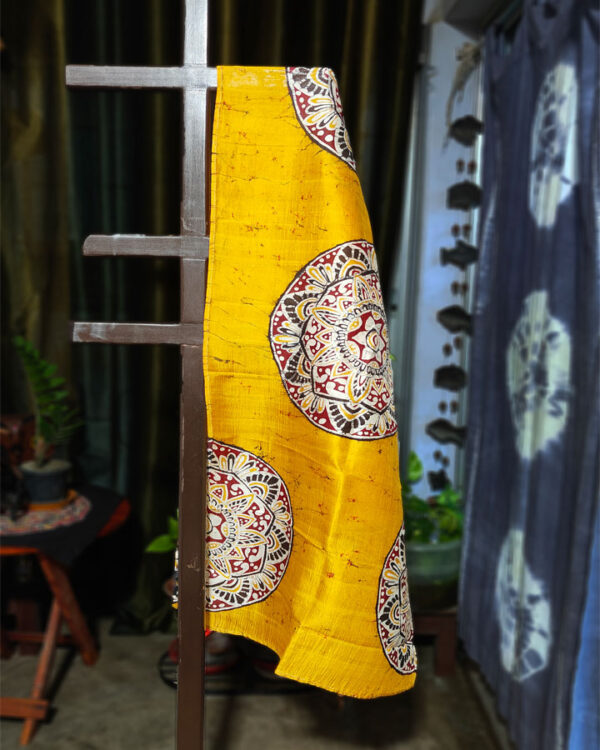 Hand-Spun & Hand-Woven Silk Batik Scarf Mandala